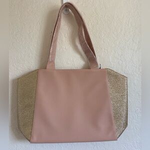 Jimmy Choo Parfums Blush Glitter Leather Weekender Tote Shoulder Bag